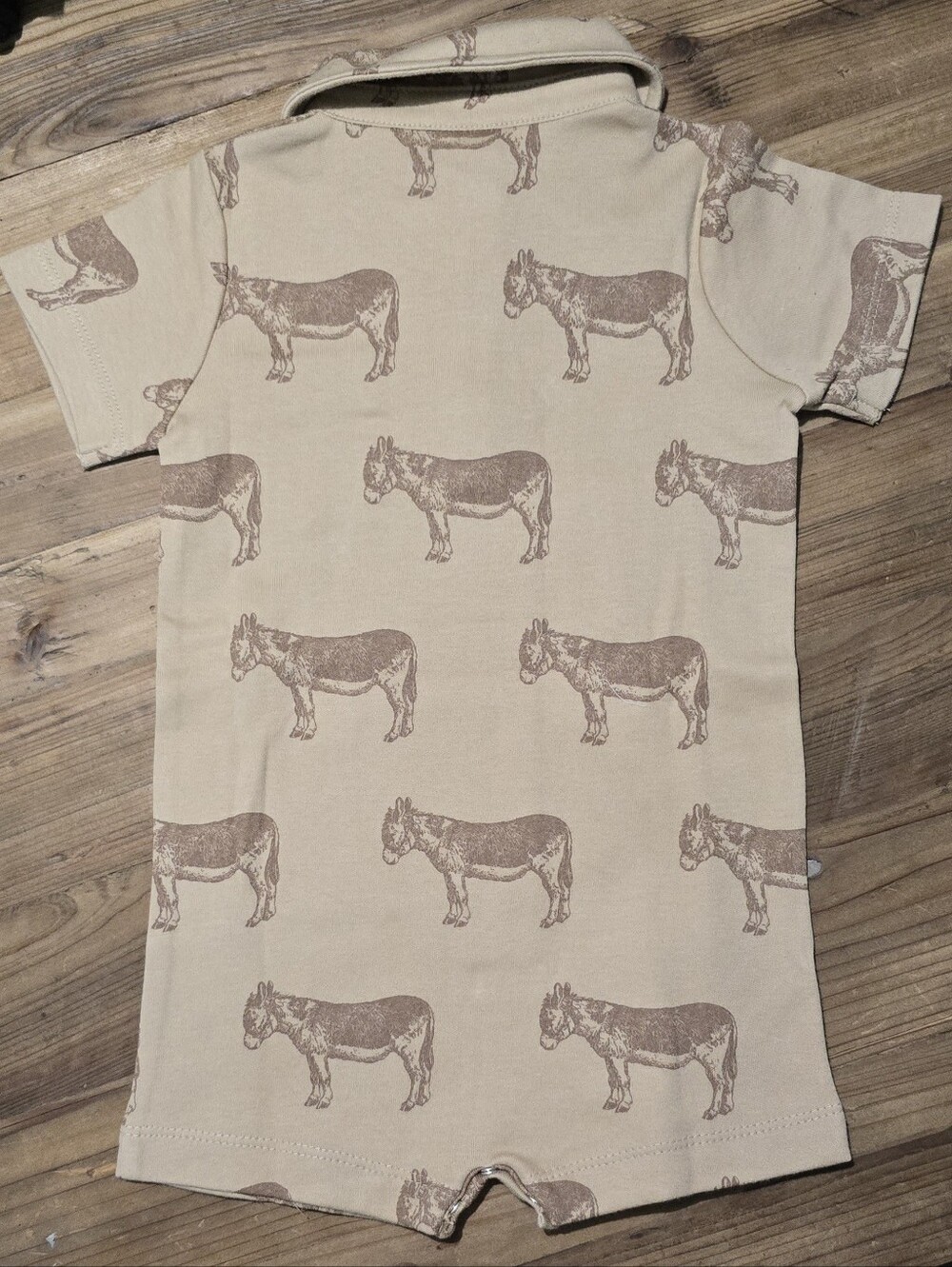 NWT Kate Quinn Cotton Donkey Print Boys Polo One Piece 12-18m - Picture 3 of 3